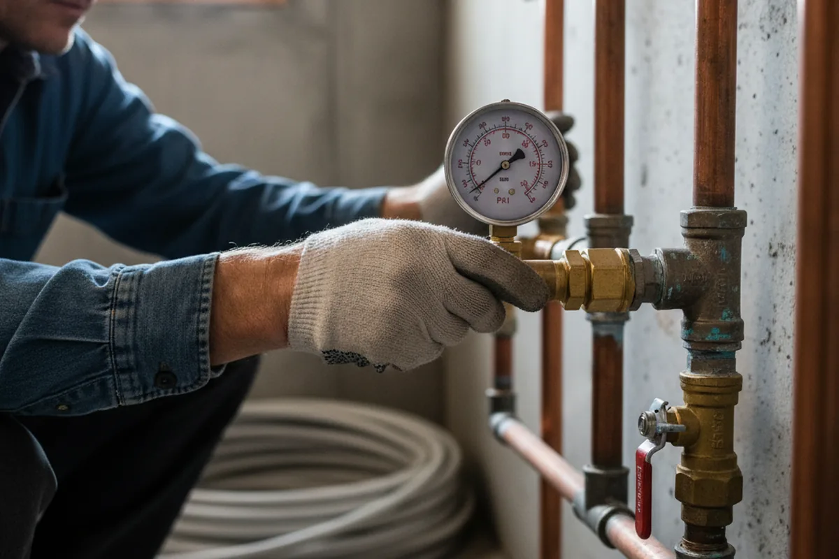 Pressure testing a repaired line during Water Line Repair in Colver