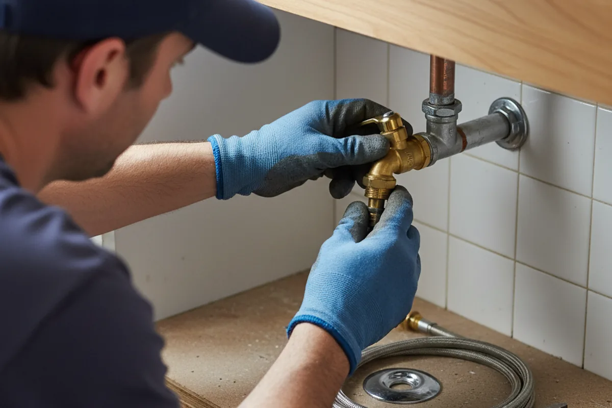 Shutoff valve and fitting work during Emergency Plumbing in Colver